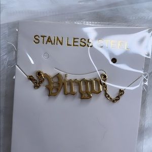 Virgo zodiac old English necklace